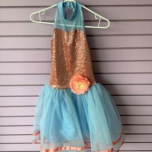 Weissman dance costume dress and hair piece. children’s size large
